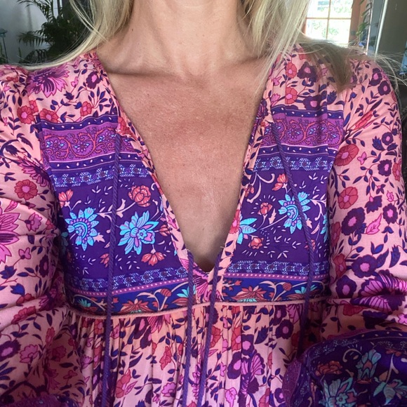 Spell Imitation Folktown Boho Gown in Blossom - Picture 7 of 16